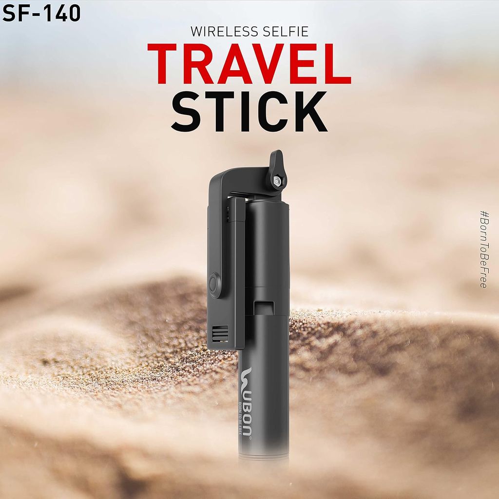 UBON Travel Selfie Stick SF-140, v5.0 Bluetooth Connectivity Multifunctional Selfie Stick with Wireless Remote, Non-Slippery Tripod Stand, Extend Up to 1000MM, 360 Degree Rotation, Easy to Use & Carry