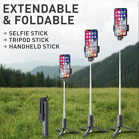 UBON Travel Selfie Stick SF-140, v5.0 Bluetooth Connectivity Multifunctional Selfie Stick with Wireless Remote, Non-Slippery Tripod Stand, Extend Up to 1000MM, 360 Degree Rotation, Easy to Use & Carry