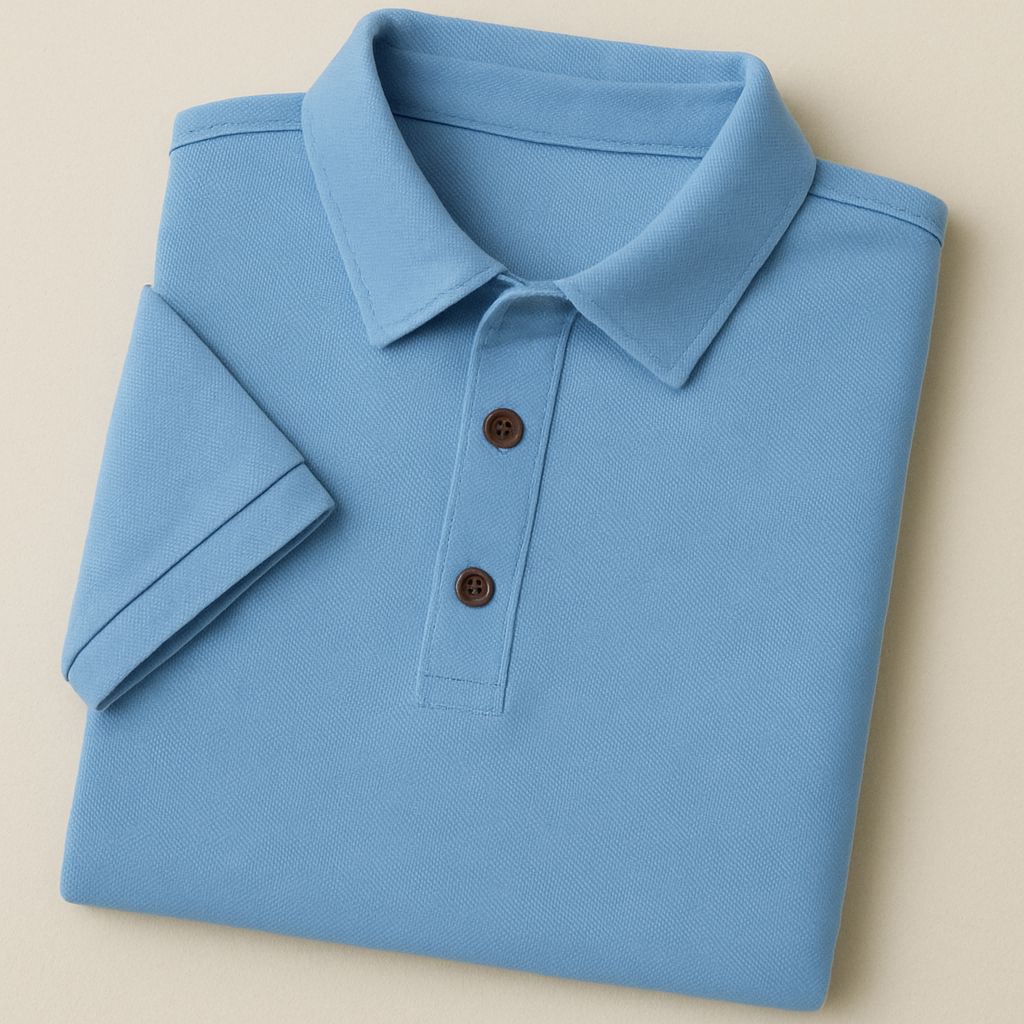 Classic Light Blue Polo Shirt – Soft Cotton Blend