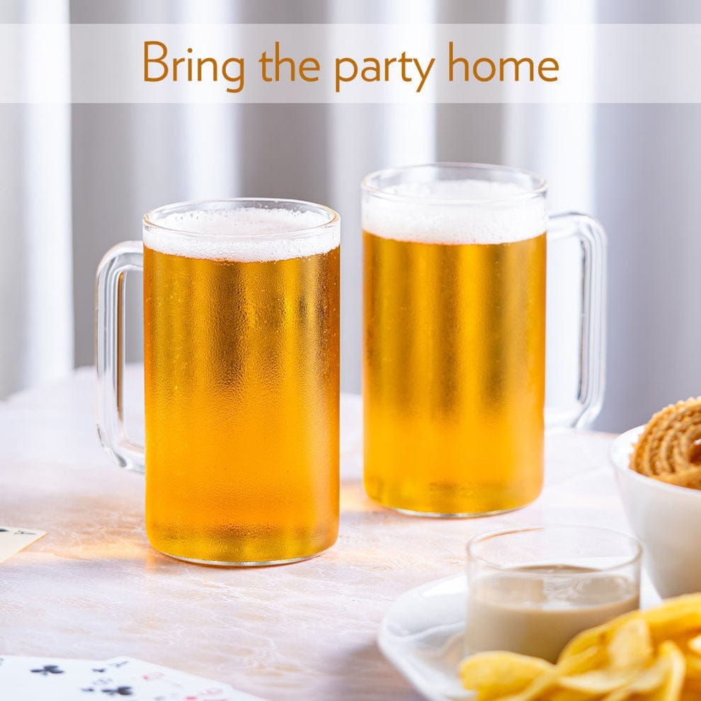 Borosil Borosilicate Beer Mug 500ml Each , Set Of 2