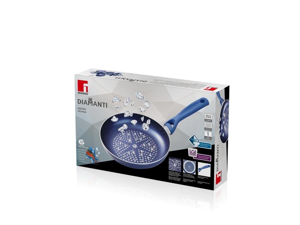 Bergner Aluminium Diamanti Fry Pan 22cm , Blue