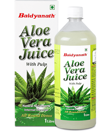 Baidyanath Pure Aloe Vera Juice (with Pulp)- No Added Sugar(1000ml)|For All-Around Detox