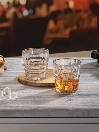Oura Clear Whiskey Glass- Pack of 2