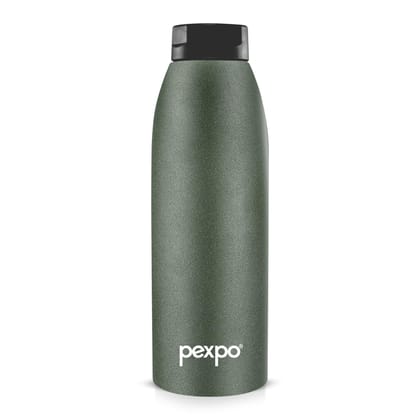 Pexpo 24 Hrs Hot & Cold Stainless Steel Vacuum Insulated ISI Certified Flask, 900 ml, Military Green | Thermosteel Flask | BPA-Free | Eco-Friendly | Leak Proof | Home | Travelling | Hiking | Gym