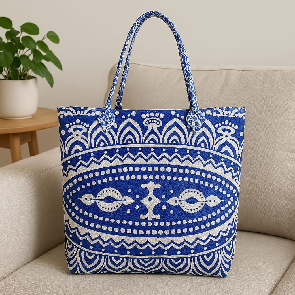 Bohemian Blue Mandala Tote Bag - Stylish & Spacious - Handbags | Buy online on ZillyBuy