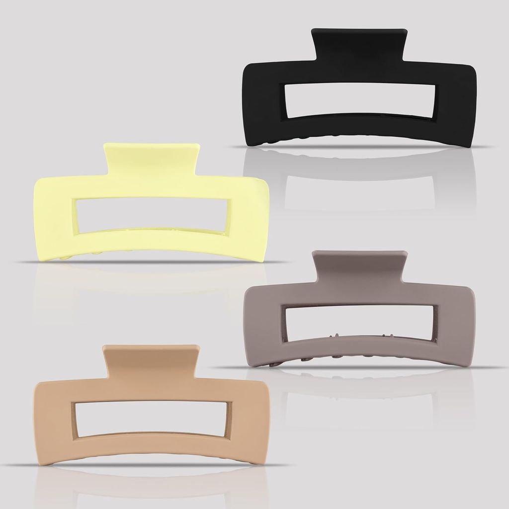 Akashkrishna Hair Clutcher (Pack Of 4 Pcs) Hair Clips For Women Fashion Acrylic Matte Finish Stylish Claw Clips Hair Accessories For Girls, Multicolor