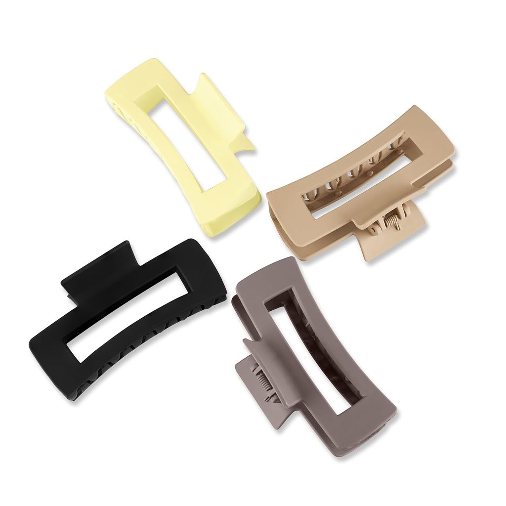 Akashkrishna Hair Clutcher (Pack Of 4 Pcs) Hair Clips For Women Fashion Acrylic Matte Finish Stylish Claw Clips Hair Accessories For Girls, Multicolor