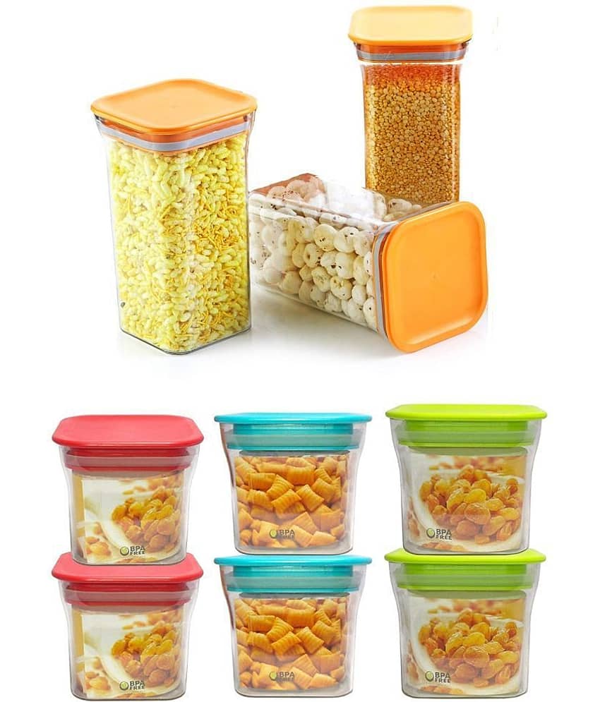 Analog kitchenware - Polyproplene Multicolor Food Container ( Set of 9 - 1100 )