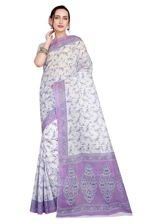 Women's  Cotton Printed Saree Without Blouse Piece