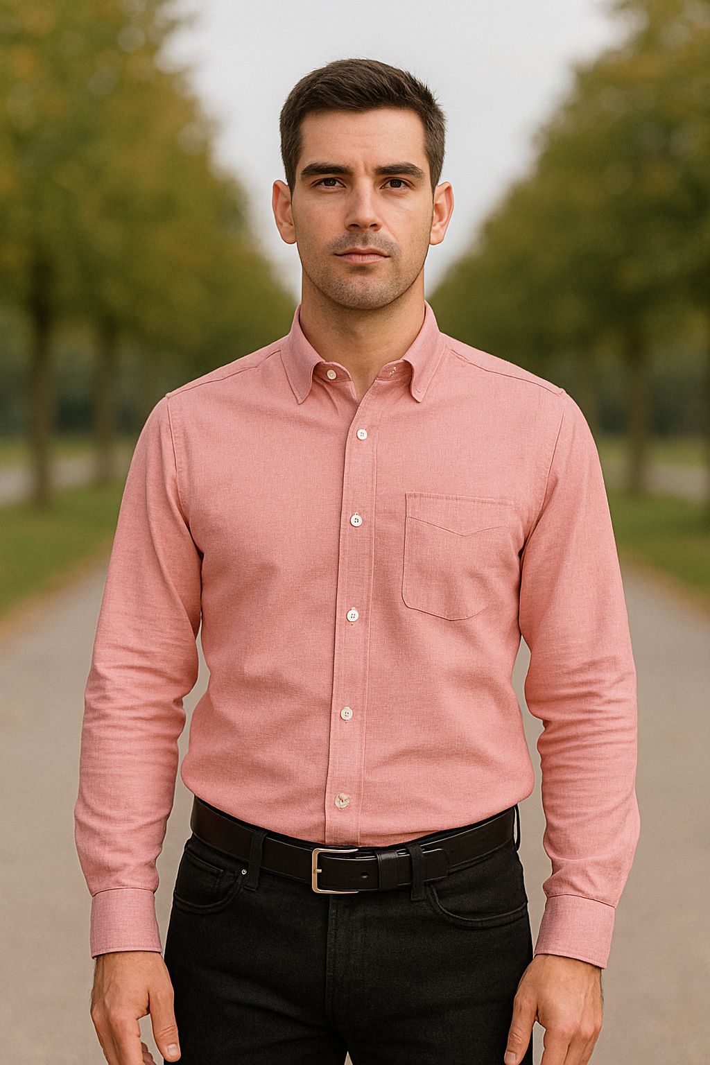 Men's Classic Button-Down Shirt - Versatile & Comfortable
