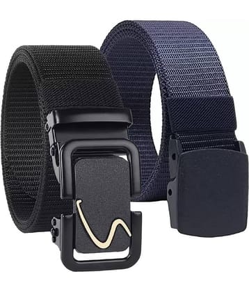 Clock21 - Blue Nylon Men's Casual Belt ( Pack of 2 )