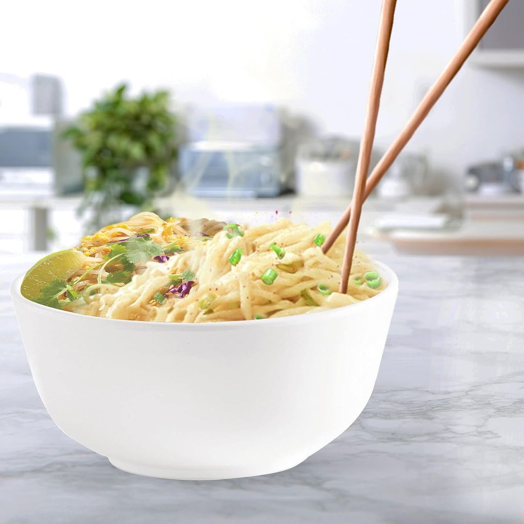 Milton Lissome Veg Soup Melamine Bowl Set of 6, (4") 240 ml Each, White | Easy to Clean | Durable Veg Bowl | Break Resistant