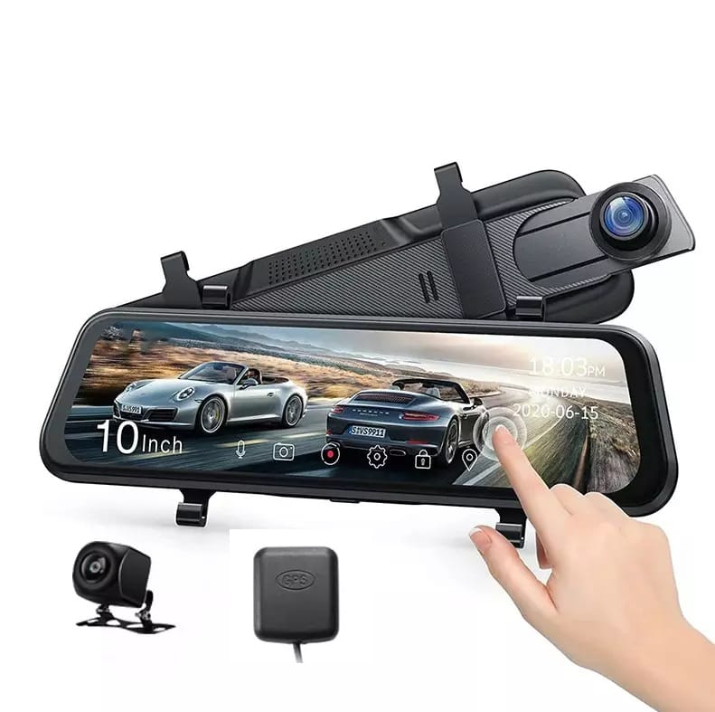 4K Front and 1080P Rear View Touchscreen Mirror Dash Cam