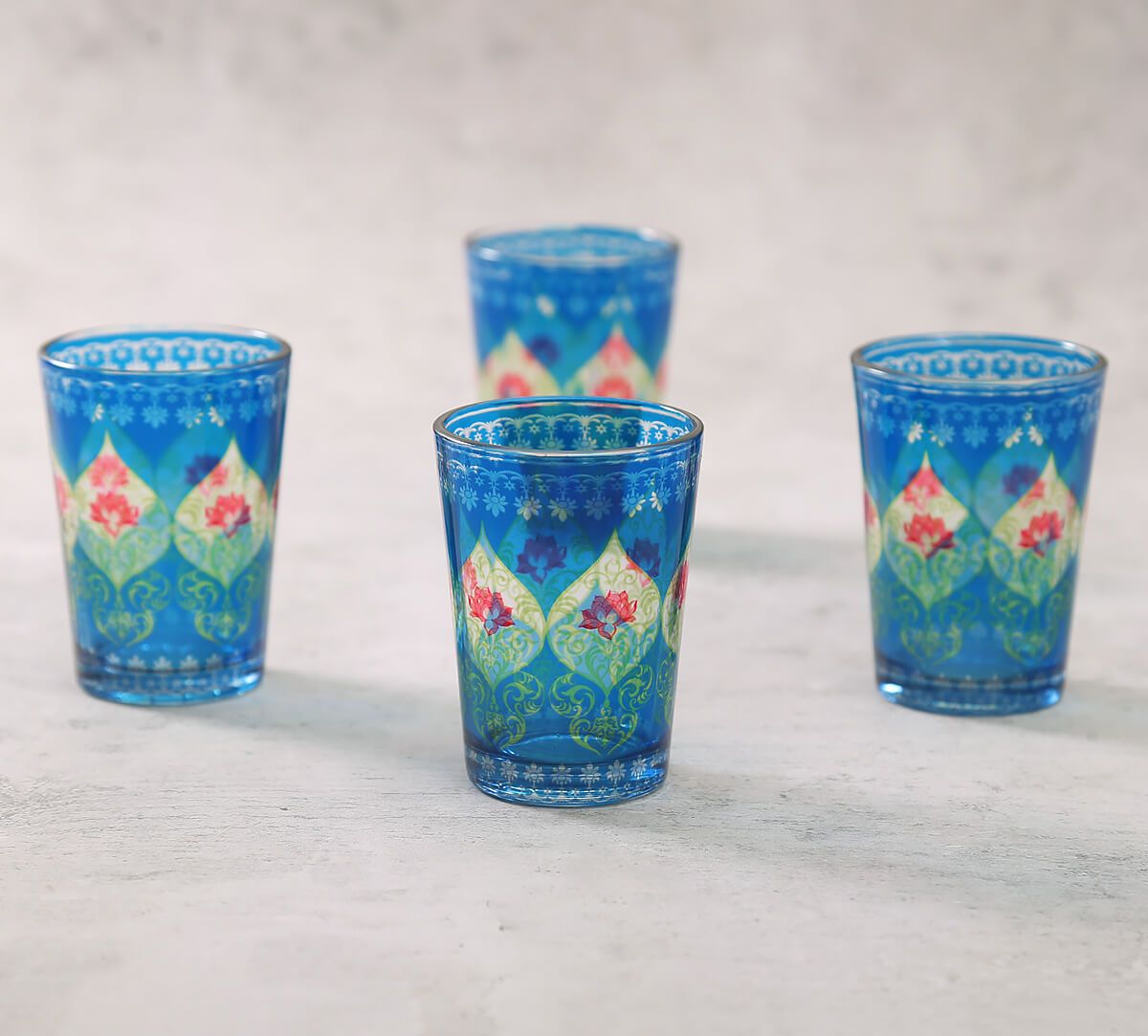India Circus Beryl Fir Chai Glass Set Of 4