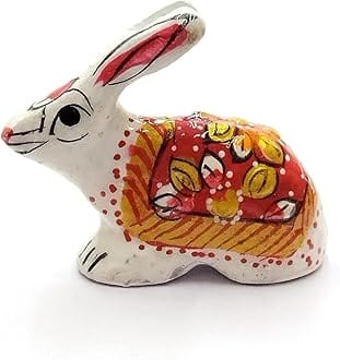 REAL SEED Metal Small White Rabbit Toy, Kanha Ji Ke Khilona, Khilona Set for Laddu Gopal Play, Temple & Home Decoration Single Peice Size - 4 CMS Height