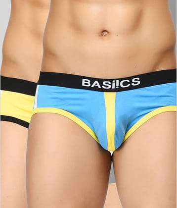 BASIICS By La Intimo Pack of 2 Cotton Blend Briefs For Men's ( Multicolor )
