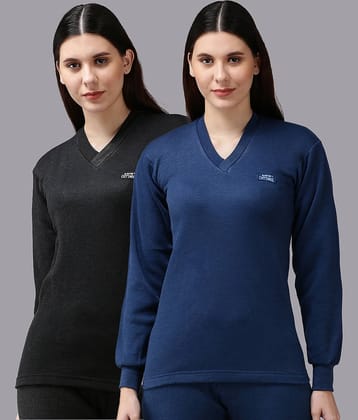 Lux Cottswool Cotton Blend Thermal Tops - Multi Color Pack of 2