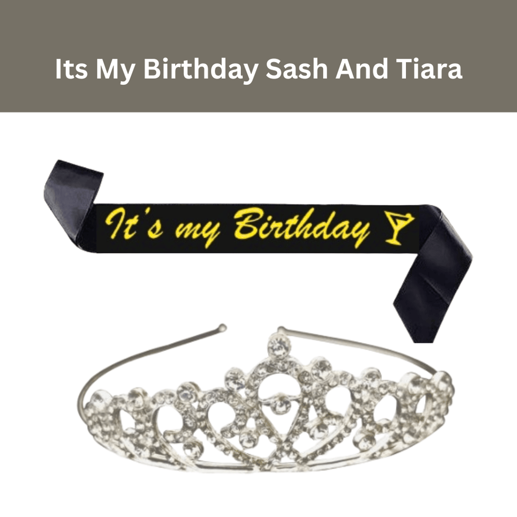 Its My Birthday Black Sash & Crown w/ Rhinestone Combo - 2PC - Party and Festive Needs | Buy online on ZillyBuy