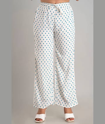 MAUKA - White Rayon Women's Palazzo ( Pack of 1 )