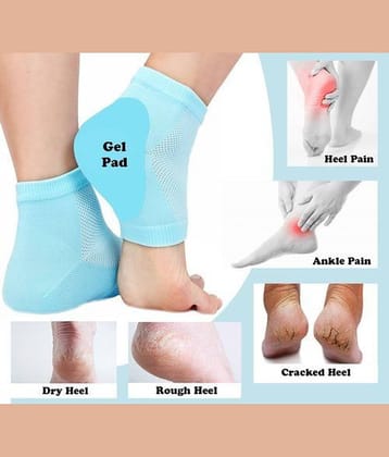 Shopepro Silicone Gel Heel Socks for Cracked Heel, Pain Relief, Foot Care for Men and Women (1 Pair)