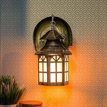 Rustic Wall Lamp for Home Decor Metal Antique Finish Wall Sconce Light Fixture Lantern Design Indoor Decorative Wall Light Perfect for Living Room, Bedroom, Hallway (Without Bulb)