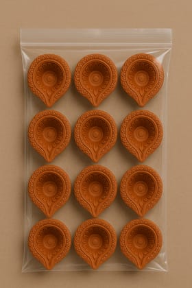 Handmade Clay Diya Lamp Set (Pack of 12)
