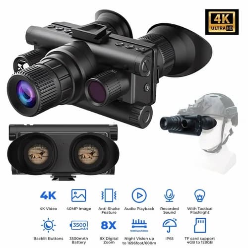 4K Ultra HD Night Vision Binoculars – Long Range, Dual Display