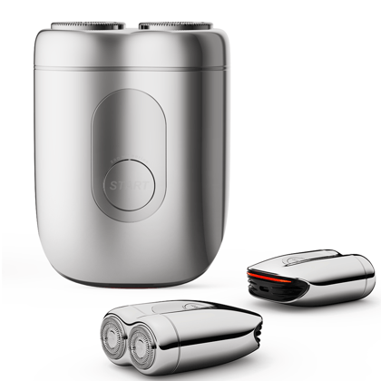 YuvaPulse Electric Super Car Shaver for Men IPX7 Waterproof, Dual Blade Fast USB Rechargeable, Effortless Wet & Dry Shaving, Portable & Travel-Ready (Silver)