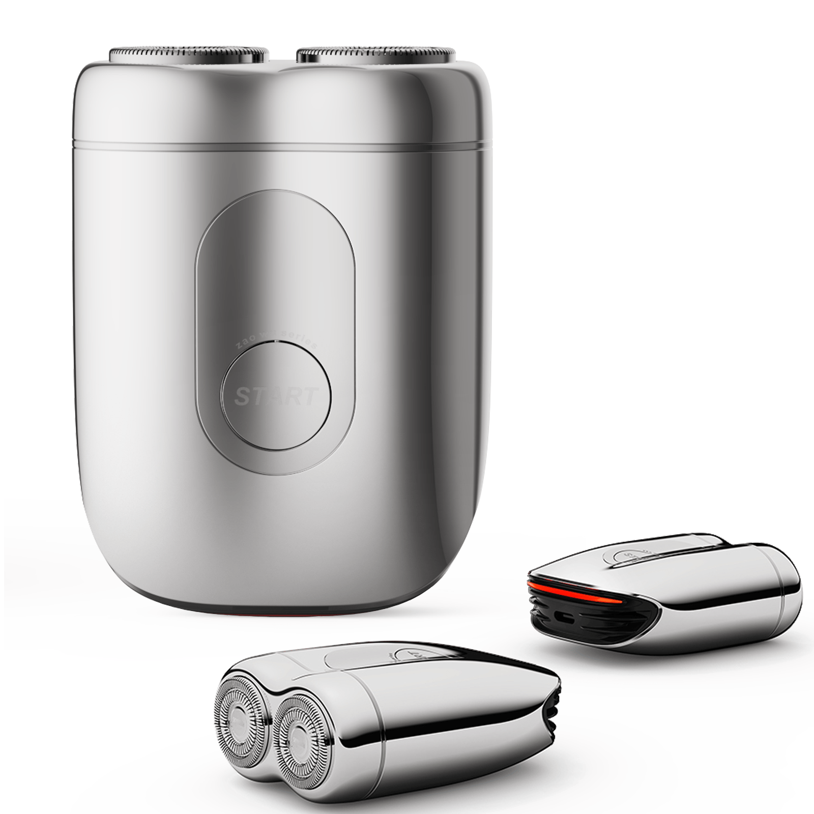 YuvaPulse Electric Super Car Shaver for Men IPX7 Waterproof, Dual Blade Fast USB Rechargeable, Effortless Wet & Dry Shaving, Portable & Travel-Ready (Silver)