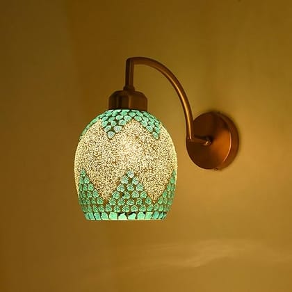 Dazzling Metal and Glass Wall Lamp/Night Lamp, Blue