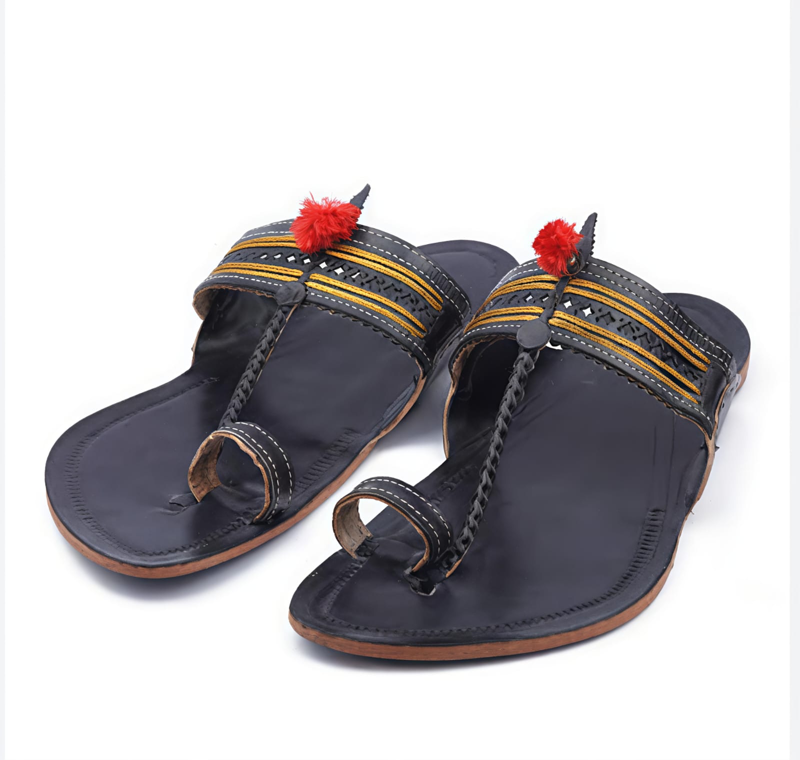Handmade Leather Kolhapuri Chappals - Authentic Indian Sandals