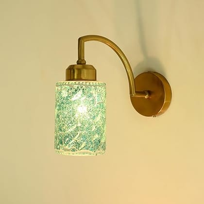Stylish Dazzling Metal and Glass Wall Lamp/Night Lamp, Blue