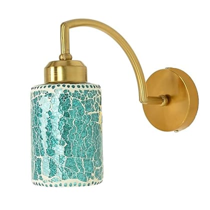 Stylish Dazzling Metal and Glass Wall Lamp/Night Lamp, Blue