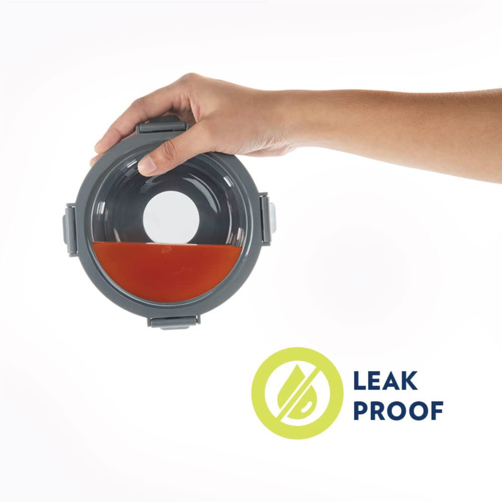 Borosil Klip Plus Airtight Glass Food Storage Containers with Locking Lids, Leakproof and BPA-Free, Perfect for Meal Prep and Leftovers