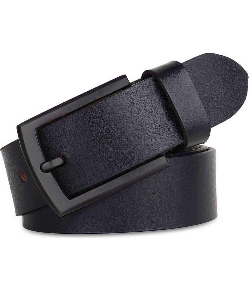 SUNSHOPPING - Black 100% Leather Men's Formal Belt ( Pack of 1 )