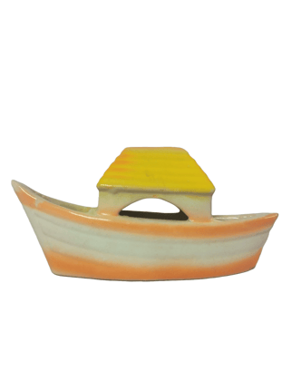 Ceramic Boat Figurine - Decorative Miniature Boat