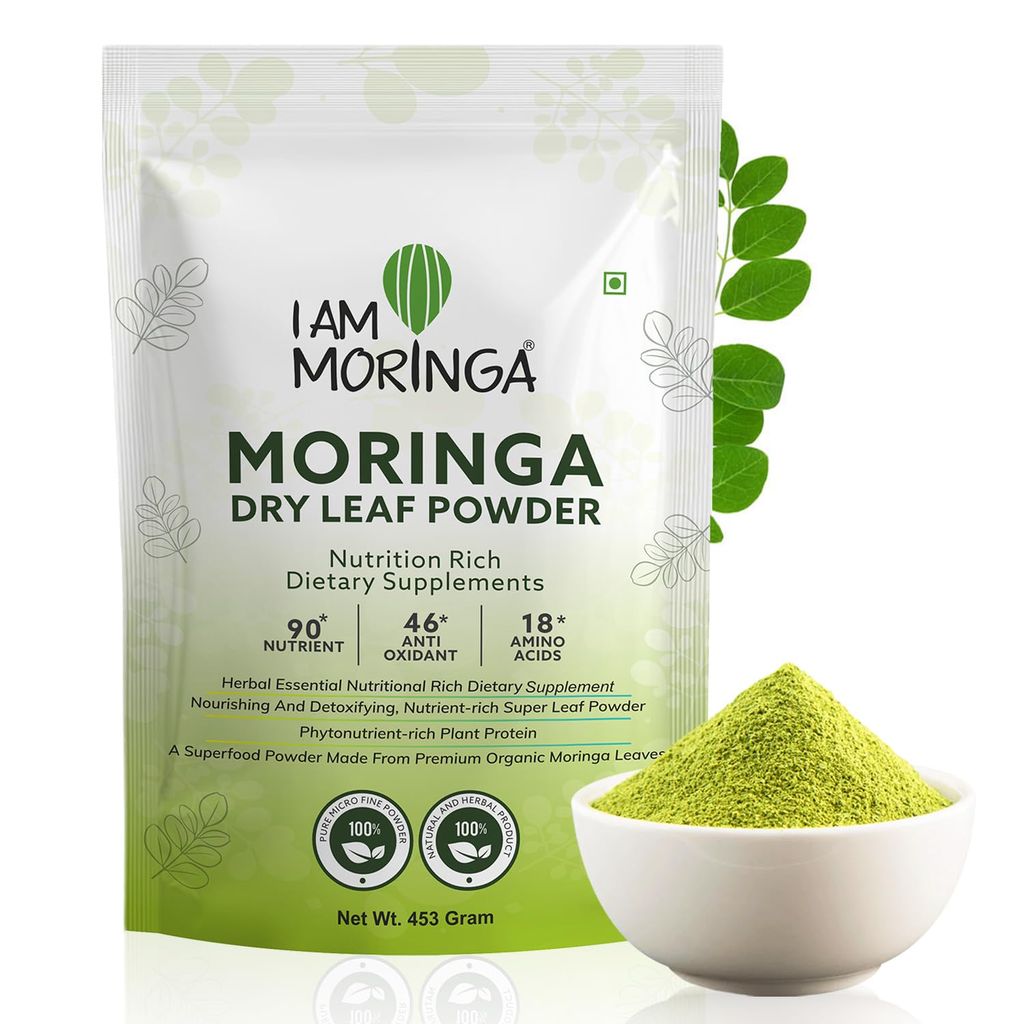 I AM MORINGA | Moringa Dry Leaf Powder, 90+ Nutrients, 46+ Anti-Oxidants, 18 Amino Acids-227gm