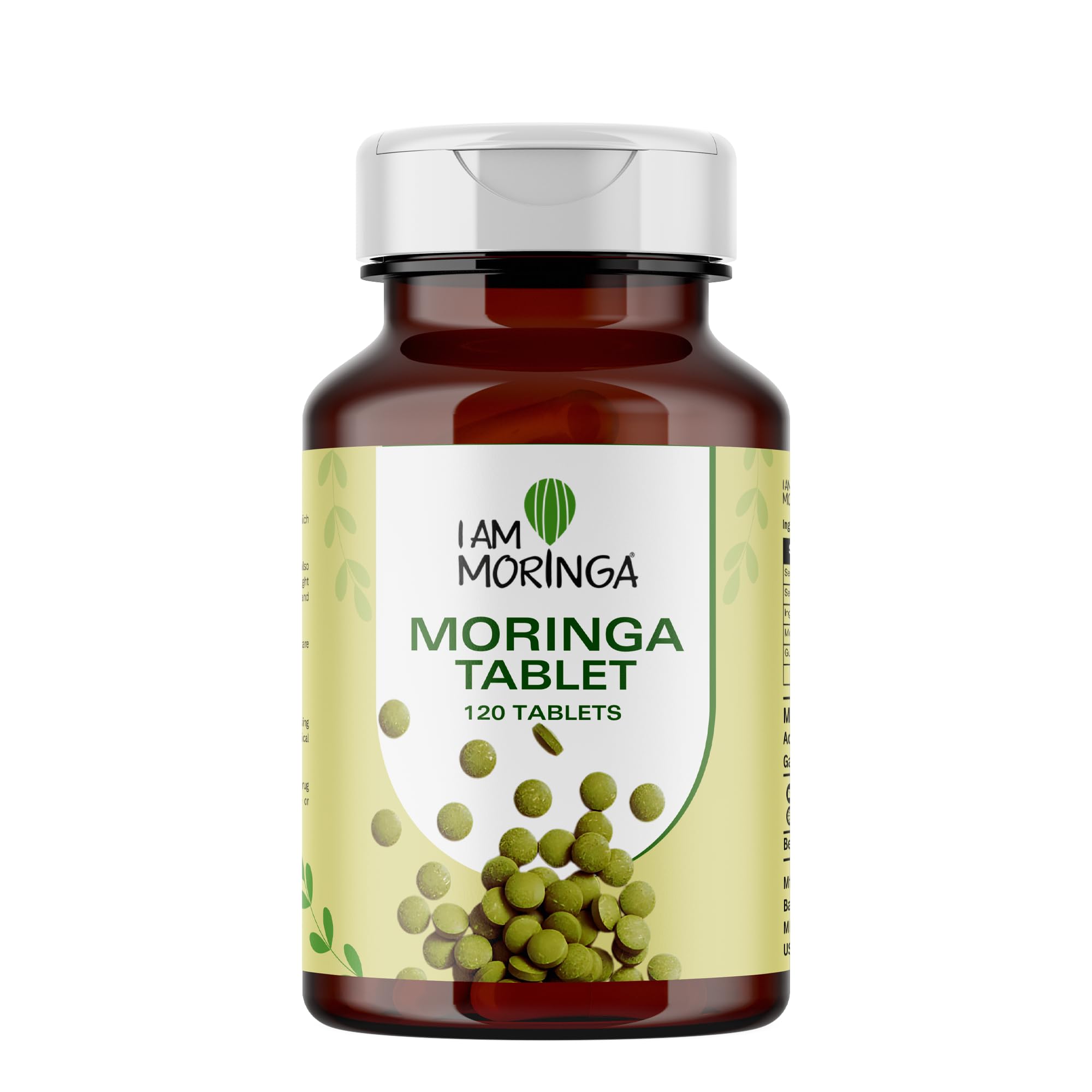 I Am Moringa | Moringa Tablet | Purely Natural Healer | No Chemical | No Side Effects | 120nos. | (Package 1)