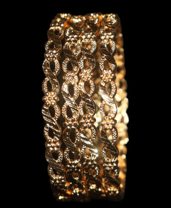 Exquisite Gold Bangles - Intricate Design, Timeless Elegance