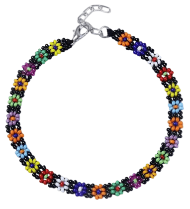 Colorful Daisy Chain Bracelet - Handmade Beaded Jewelry