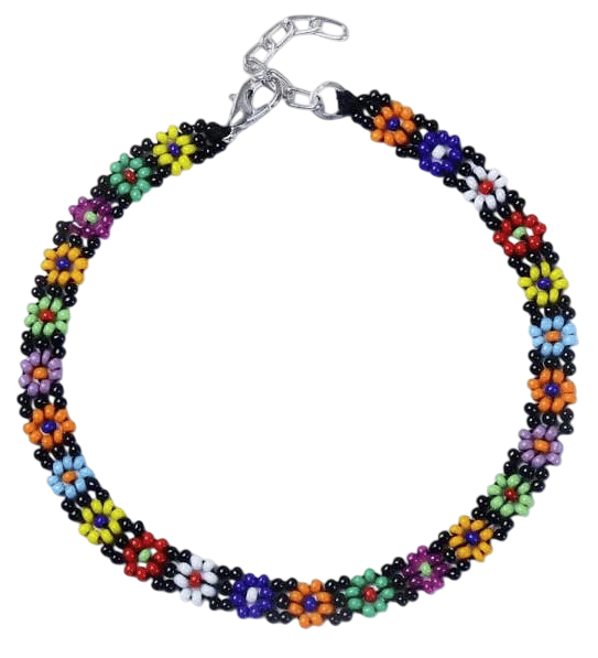 Colorful Daisy Chain Bracelet - Handmade Beaded Jewelry