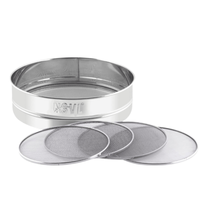 Nsvl Lite Stainless Steel 4 in 1 Interchangeable Sieve/Chalni 1 Unit | Set of 5 | Silver | Gehu/Flour/Atta/Maida Chalni/Spices/Food Strainers