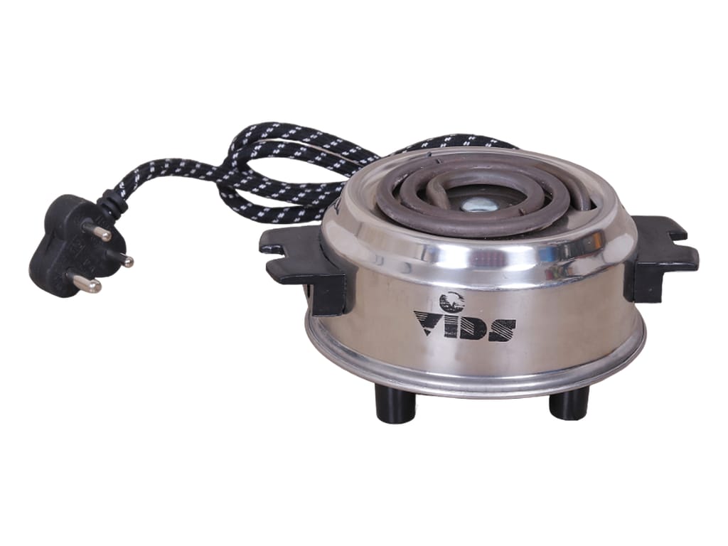 VIDS mini electric stove 500 watt / small hot plate / food warming heater (1 Burner) (Steel body), Steel, Small