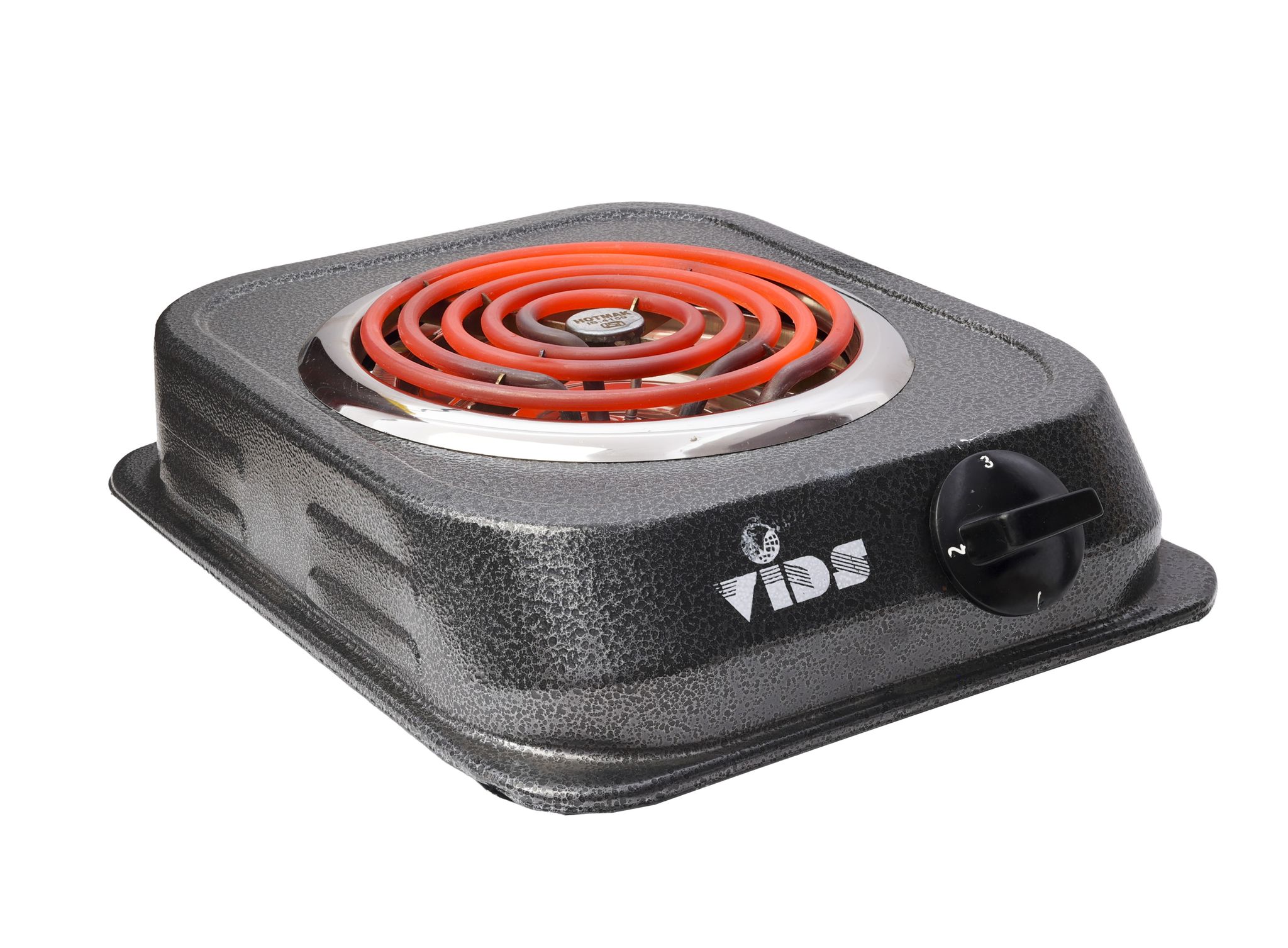 VIDS 2000 Watt Coil Electric Stove (Square Body) | Open Coil Stove | G Coil Hot plate | Electric Cooking Heater | Induction Cooktop (Mild Steel body) (1 Burner) Dark Grey