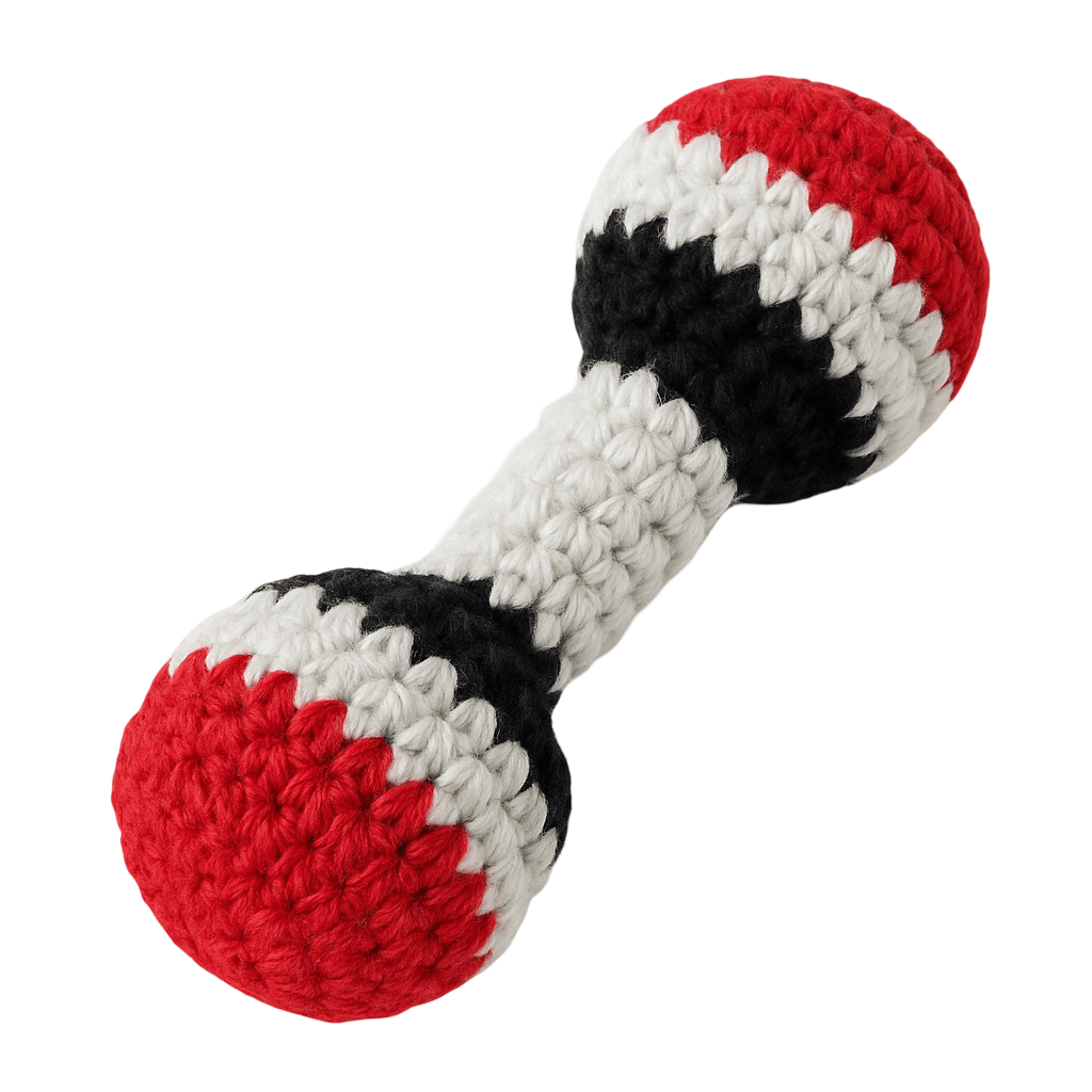 Handmade Crochet Dumbbell Toy