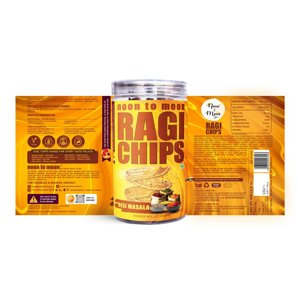 Noon to Moon Ragi Chips--Desi Masala