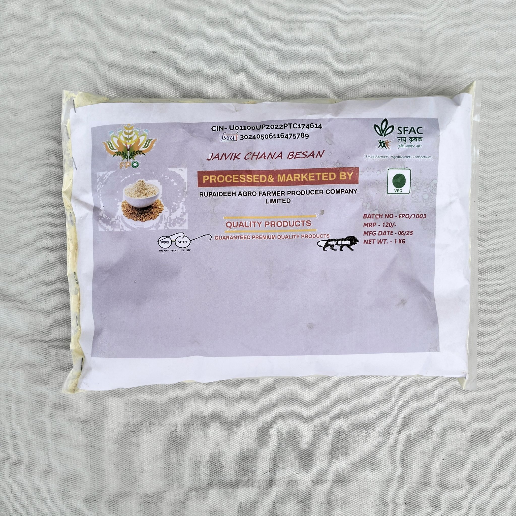 Jaivik Chana Besan - Premium Quality Gram Flour - 1 KG