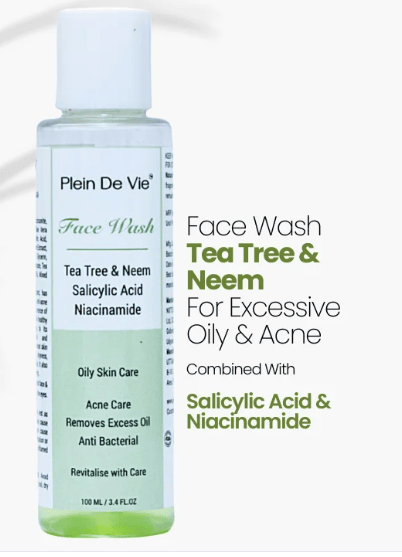 Face Wash - Tea Tree, Neem, Salicylic Acid, Niacinamide - Oily Skin Care - 100ml
