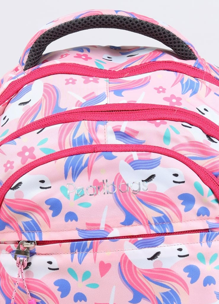 PB Pearlbags Sigma 13L Printed Backpack , 3 Compartments, Bottle Holder, Organizer, Premium Fabric, Water Resistant Anti Theft , School Bag for Boys and Girls