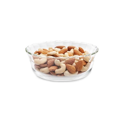 Borosil Glass Solid Serving Bowls, Oven & Microwave Safe Bowls, Set of 4 (430 ml Each), Borosilicate Glass, Clear